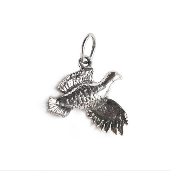 Quail Sterling Silver Charm Pendant, Bird Silver Pendant, California State Bird Charm