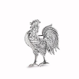 Rooster Sterling Silver Pin