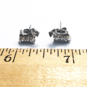 Small Scottie Dog Sterling Silver Stud Post Earrings Pair, Scottish Terrier image 5