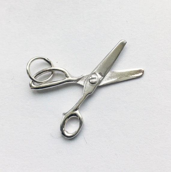Miniature Sterling Silver Scissors Charm: Moving … - image 4