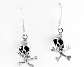 Punk Skull Sterling Silver Earrings