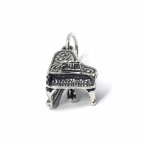 Baby Grand Piano Sterling Silver Charm Pendant