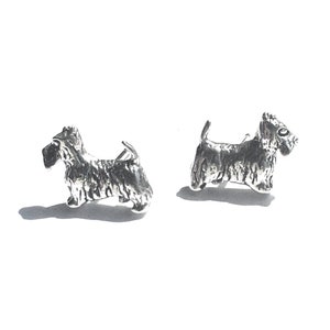 Small Scottie Dog Sterling Silver Stud Post Earrings Pair, Scottish Terrier image 2