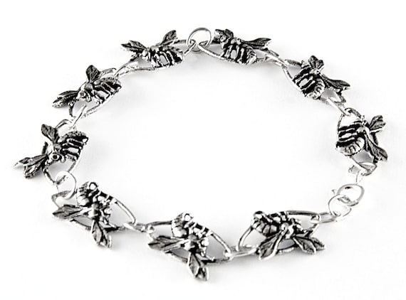 Honey Bee Sterling Silver Bracelet