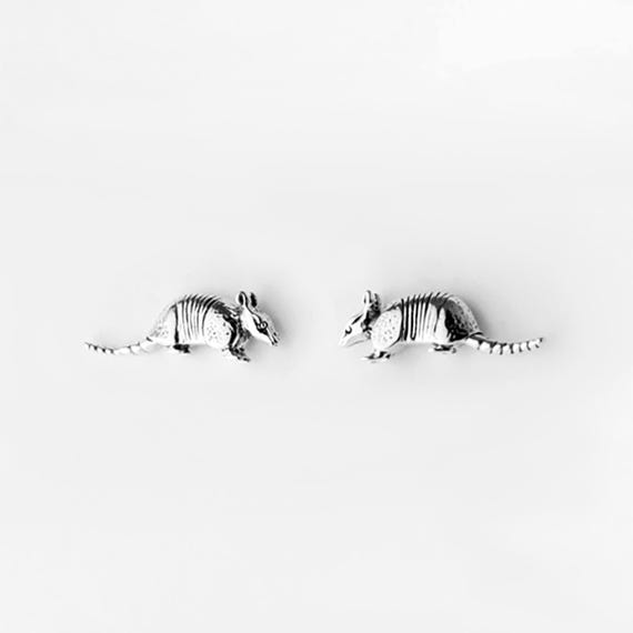 Tiny Armadillos Sterling Silver Stud Earrings - image 1