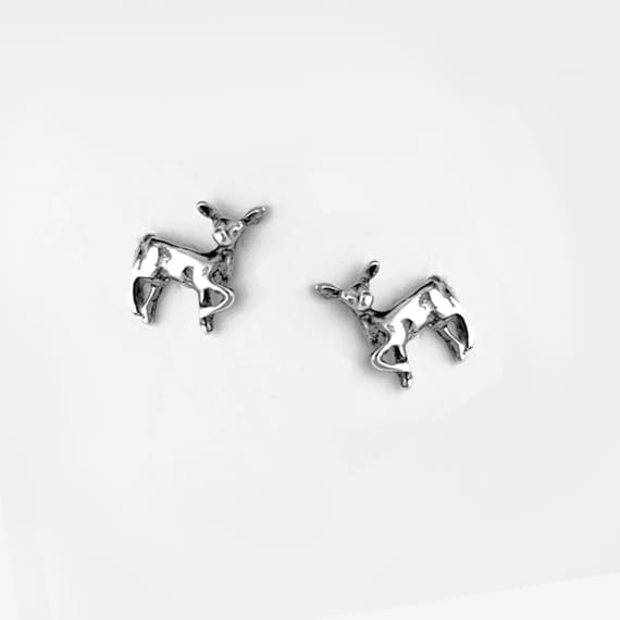 Tiny Deer Sterling Silver Stud Earrings: Nature L… - image 4