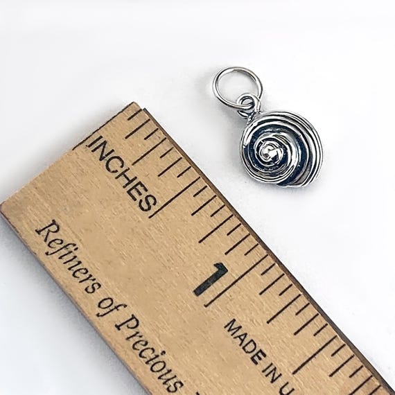 Tiny Spiral Seashell Sterling Silver Charm: 3D Mo… - image 8