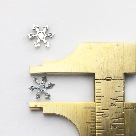 Small Snowflake Sterling Silver Stud Earrings Pair - image 3