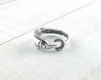 Swordfish Adjustable Sterling Silver Ring