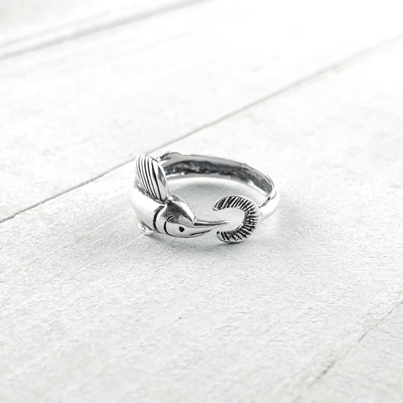 Swordfish Adjustable Sterling Silver Ring