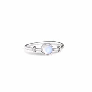 Blue Moonstone Sterling Silver Ring, Rainbow Moonstone Sterling Silver Ring, Silver Gemstone Ring, Silver Moonstone Ring