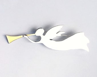 Angel Gabriel Sterling Silver Brooch