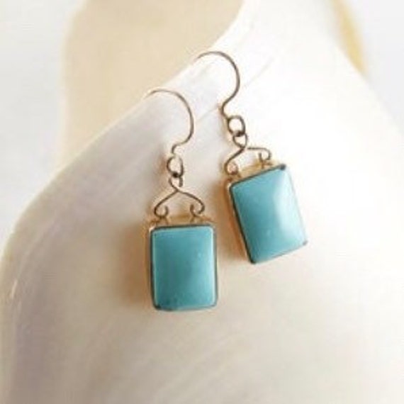 Sleeping beauty sales turquoise earrings gold