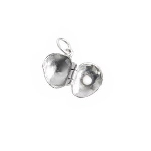 Hinged Clam and Pearl Sterling Silver Charm, Locket Charm