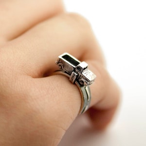 66 Anillo de plata esterlina para camión, anillo giratorio, anillo móvil, anillo para camioneta