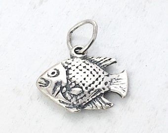 Sunfish Sterling Silver Charm, Small Fish Pendant