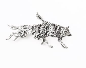 Spilla in argento sterling del branco di lupi