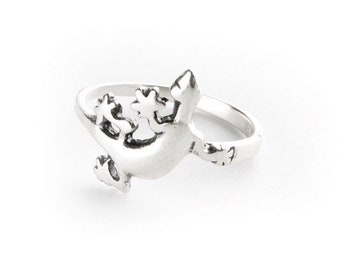 Sterling Silver Gecko Ring: Small Lizard Jewelry