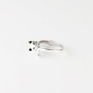 Adjustable Cat Ring in Sterling Silver, Cat Wrap Ring in Sterling Silver, Cat Ring in Sterling Silver, Cat Lovers Ring in Sterling Silver image 3