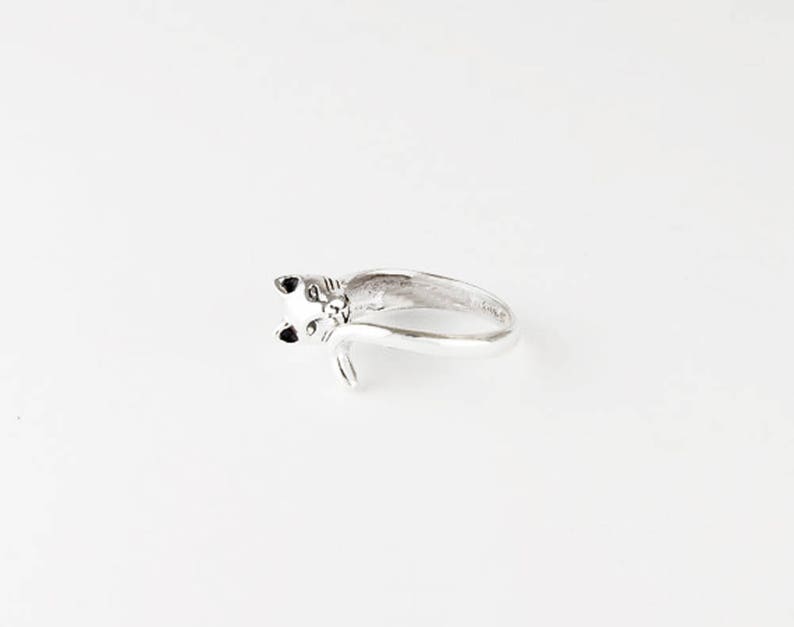 Adjustable Cat Ring in Sterling Silver, Cat Wrap Ring in Sterling Silver, Cat Ring in Sterling Silver, Cat Lovers Ring in Sterling Silver image 3