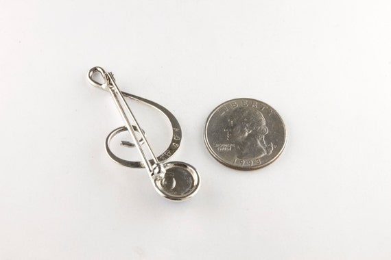 Treble Clef Sterling Silver Pin View 3