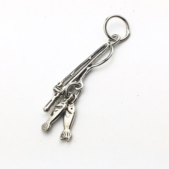 Fishing Pole Sterling Silver Charm View 6