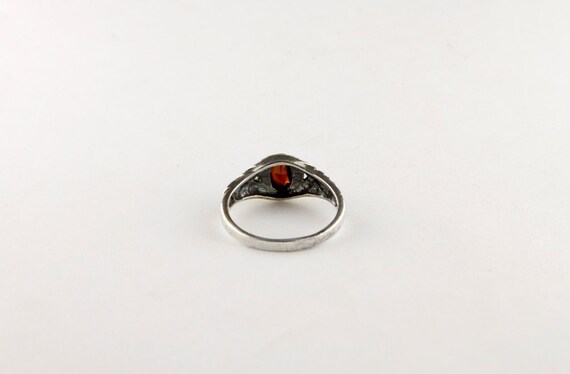 Red garnet sterling silver ring clearance