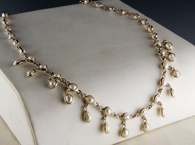 Delicate White Pearl Sterling Silver Necklace
