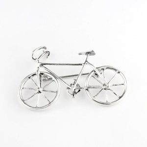 Bike Pin in Sterling Silver, Bicycle Sterling Silver Brooch, Fixie Bike Pin in Sterling Silver, Race Bike Pin in Sterling Silver,m