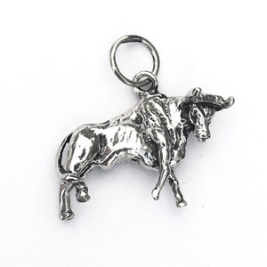 Big Bull Sterling Silver Charm Pendant