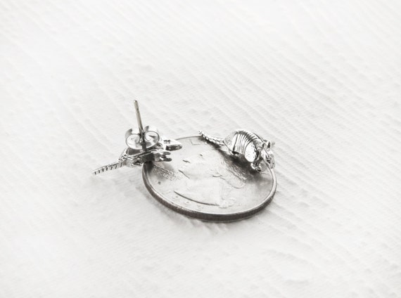 Tiny Armadillos Sterling Silver Stud Earrings - image 2