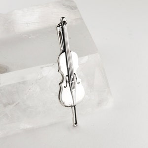 Violine Sterling Silber Brosche, Violine Brosche, Geigenbrosche Silber, Fidel Brosche, Streichinstrument Brosche, Musiker Geschenk, Musik Schmuck