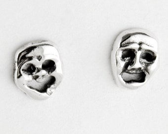 Örhängen i sterlingsilver med komedi- och tragedimask
