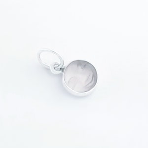 Carved Moon Charm Pendant Carved Quartz Cameo Sterling Silver, Natural Quartz Crystal, Moon Face Pendant in Sterling Silver, Moon Jewelry