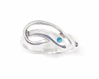 Snake Ring with Turquoise in Sterling Silver