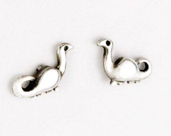 Pendientes de dinosaurio de plata de ley: par de brontosaurios