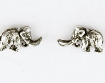 Mastodon Sterling Silver Small Stud Earrings, Wooly Mammoth Earrings