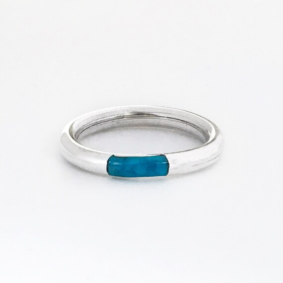 Simplistic Turquoise Sterling Silver Ring - image 2