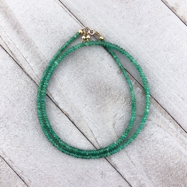 Mens Emerald Bead Necklace Etsy