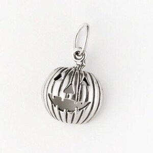 Jack O&#39; Lantern Sterling Silver Pumpkin Charm or Pendant