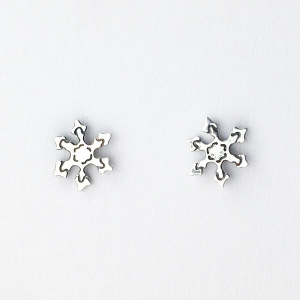 Snowflake Earrings Stud Etsy