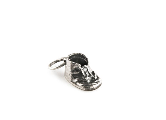 Baby Shoe Charm in Sterling Silver, Little Baby S… - image 2