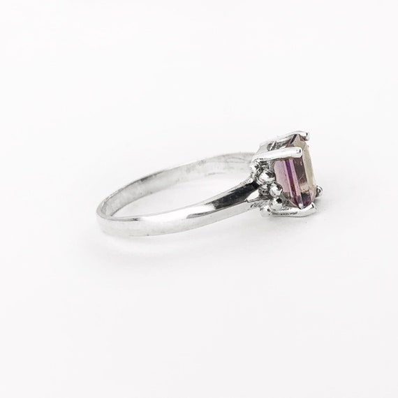 Emerald Cut Amethyst Ring in Sterling Silver, Vin… - image 7