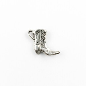 Western Boot Sterling Silver Realistic Charm, Cowboy Boot Charm, Cowgirl Boot Charm
