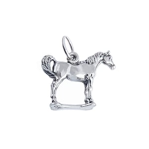 Thoroughbred Horse Charm, Sterling Silver Horse Charm, 3D Horse Pendant, Race Horse Charm, Miniature Horse Pendant, Sterling Silver Charm