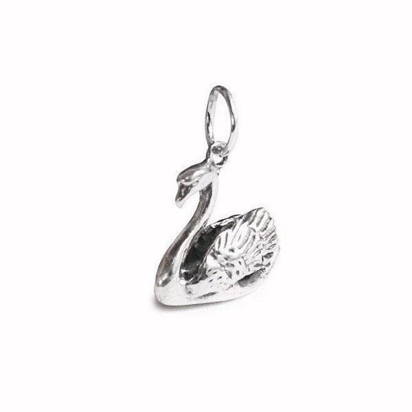 Little Swan Sterling Silver Charm, Swan Necklace, Swan Pendant, Charm Bracelet Charm