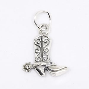 Little Western Cowboy Boot Sterling Silver Charm