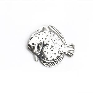 Sterling Silver Flounder Tie Tack: Handmade Lapel Pin