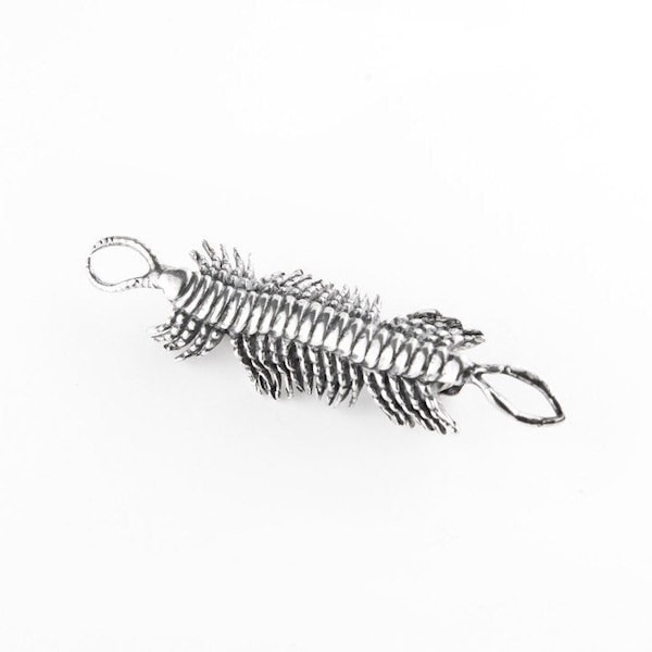 Centipede Sterling Silver Pin, Animal Jewelry, Silver Brooch