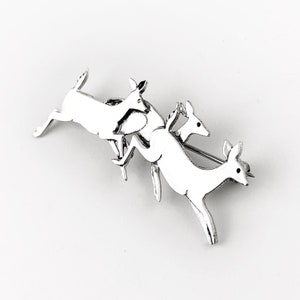 Running Deer Sterling Silver Pin Brooch